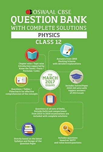 Oswaal CBSE Question Bank with Complete Solutions for Class 12 Physics (For 2017 Exams) book cover