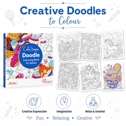 Pegasus Mandala Art Colouring Book for Adults with tear out sheets - Advanced doodle coloring books | Improves mindfulness and relaxing for 9 + years