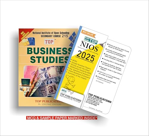 TOP NIOS Class 10 Business Studies 215 English Medium Guide (Including Objective Type MCQs) | Updated with Latest Syllabus and Exam Pattern as per NIOS Latest Notification