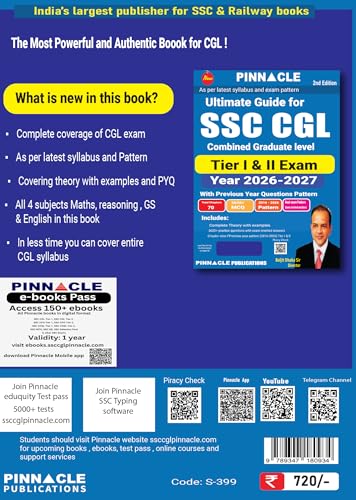 SSC CGL 2026 – 27 Ultimate Guide for Tier 1 & Tier 2 | 10 Years Chapterwise Previous Year Solved Papers ( 2016 – 2026 ) | 3600+ MCQs | Latest Eduquity + TCS Pattern | 2nd Edition