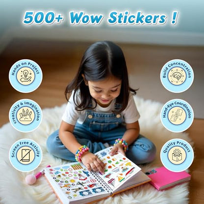 500+ Ultimate Stickers Activity Book for Kids Ages 2-5 Years, Theme Based Reusable Stickers, Fun Learning & Educational Book for Toddlers
