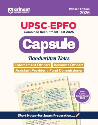 Arihant UPSC EPFO 2026 Combo | EO, AO,APFC | Complete Syllabus, Latest Exam Pattern, Capsule Notes | 5 Solved Papers & 10 Practice Sets | 2025 Solved Paper with Detailed Explanations | Revised Edition