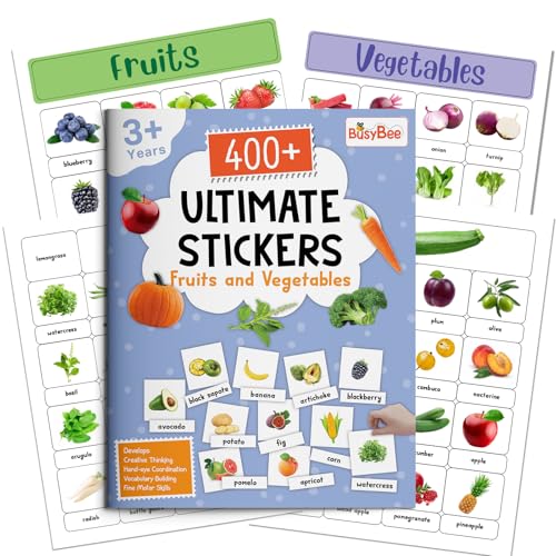 Pegasus 400+ Ultimate Stickers Book for Children - Fruits and Vegetables for 3+ Years Kids | Stickers for Classroom Activity