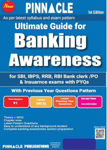 Banking Awareness Book 2026-27 for SBI, IBPS, RRB, RBI & Insurance Exams | 1800+ MCQs | Chapter Wise PYQs | 1st Edition