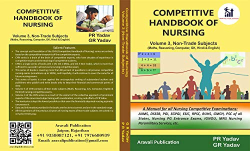 Competitive Handbook of Nursing Vol 3 Non-Trade Subjects (Math, Reasoning, Computer, GK, Hindi, English)