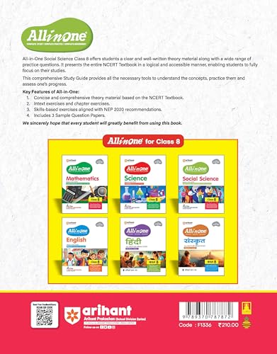 Arihant All in One Social Science Class 8 Book 2025 | NCERT Textbook Based | Exploring Society: India and Beyond | Complete Study, Practice & Assessment with Mind Maps, Chapter Exercises & Sample Question Papers | English Medium