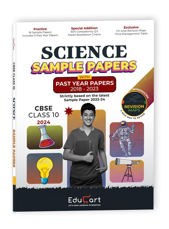 Educart CBSE Science Sample Paper Class 10 2023-24 with Previous Year Solved Papers (Introducing Revision Maps) for 2024 