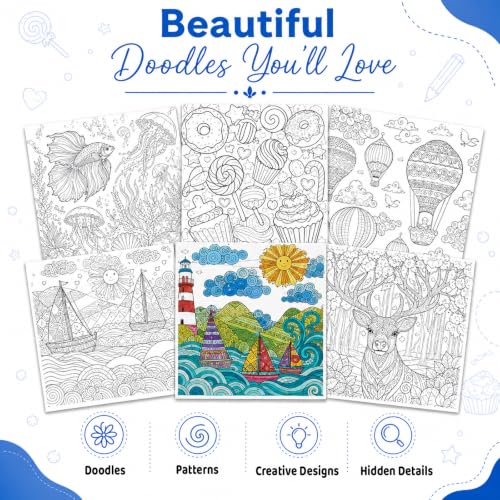 Pegasus Mandala Art Colouring Book for Adults with tear out sheets - Advanced doodle coloring books | Improves mindfulness and relaxing for 9 + years