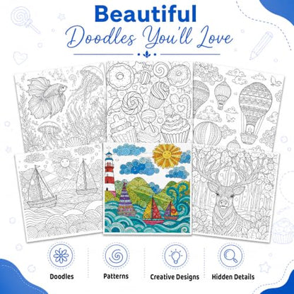 Pegasus Mandala Art Colouring Book for Adults with tear out sheets - Advanced doodle coloring books | Improves mindfulness and relaxing for 9 + years