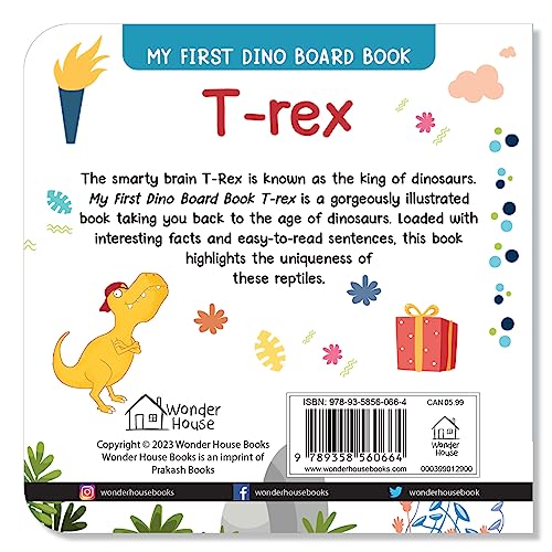 T. rex – My First Dino Board Book: Illustrated Dinosaur Picture Book for Kids | Learn Fun Facts About the Fierce Tyrannosaurus Rex with Bright Images & Simple Text | Sturdy Board Book for Toddlers & Preschoolers | Ages 2–5 Years