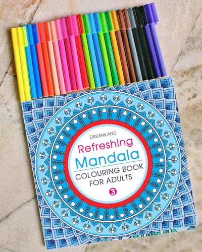 Refreshing Mandala Colouring Book for Adults Book 3 | Intricate Mandala Designs for Mindfulness, Relaxation & Creativity | High Quality Paper for Pens, Pencils & Markers