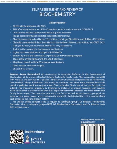 Self Assessment and Review of Biochemistry, 10/E for NEET PG, INI-CET and FMGE Aspirants | Chapterwise Concept Notes, High-yield Points, Quick Review and Solved PYQs with Explanations (2019-2025): 1