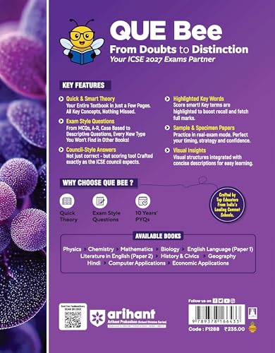 Arihant ICSE Biology Class 9 Exam 2026-27 | Quick Theory, Exam Pattern Questions & Sample Papers | As per Latest ICSE Syllabus | Que Bee 2nd Edition 2027