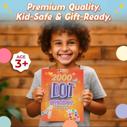2000+ Dot Sticker Activity Book For 3+ Years Old Toddlers | Fun Sticker Set, Focus Builder, A to Z letters (Uppercase & Lowercase), Numbers 1-10 | Screen-Free Educational Activity For Kids