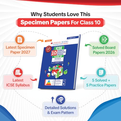 Oswaal ICSE | 10 Sample Question Papers | Class 10 | Physics (For 2027 Exam) | Includes–Board Paper 2026 & Specimen 2027 | With On Tips Notes, Mind Maps & Oswaal AI