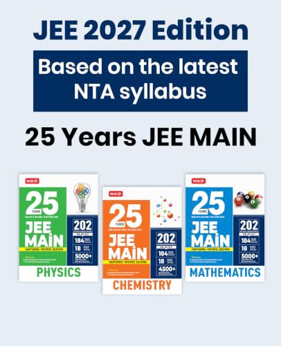 MTG 25 Years (2026-2002) JEE MAIN PYQ Book | 202 Chapter-wise & Topic-wise Previous Years Solved Papers Physics For 2027 Exam | Based on New Syllabus ... Analysis & Concept Repetition Tracker