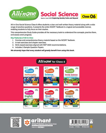 Arihant All in One Social Science for Class 6 | As per Recommendations of NEP 2020 | Based on the latest NCERT Exploring Society India and Beyond | ... Study, Complete Practice, Complete Assessment
