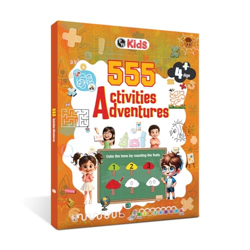 555 Adventure Activity Book for Kids, Theme Based Activity with Puzzles, Mazes, Scribbles & Brain Games, Includes 500+ Free Worksheets & Parenting Tips