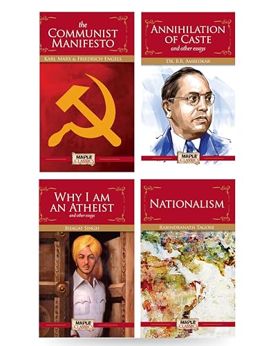 Politics - Classic Books - Annihilation of Caste, Why I Am an Atheist, Nationalism, Communist Manifesto (Set of 4 Books) - Maple Classics