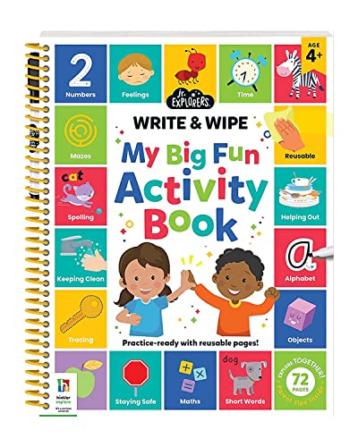 JUNIOR EXPLORERS MY BIG FUN ACTIVITY BOOK : WRITE & WIPE 4+ book cover