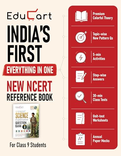 Educart CBSE Class 9 Science Exploration Question Bank 2026–27 | New NCERT Guide and Most Important Reference Book for 2027 (with worksheets and sample papers extra)