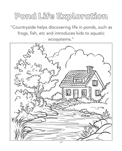 House Colouring Retreat: A Nature Colouring Book for Kids : Junior Edition - A Book to Enhance Creativity - Birthday Gifts for Kids, Boys & Girls