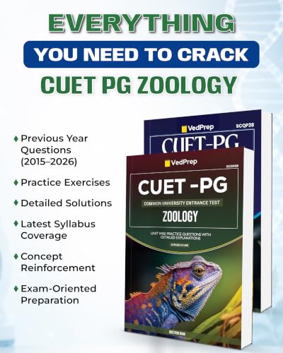 VedPrep CUET PG Zoology PYQS 2015-2026, Previous Year Questions with Solutions, Practice Exercise with solutions (2 Books)