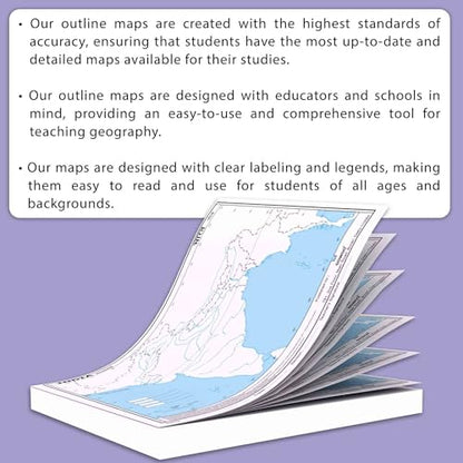 SMALL - 100 INDIA RIVER OUTLINE MAP FOR SCHOOL and SMALL - 100 WORLD RIVER OUTLINE MAP FOR SCHOOL | Combo of 2
