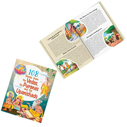108 Stories from the Vedas, the Puranas and the Upanishads for Children (Illustrated) - Indian Mythology Story Book for Kids - Bedtime Stories -Read Aloud to Infants, Toddlers