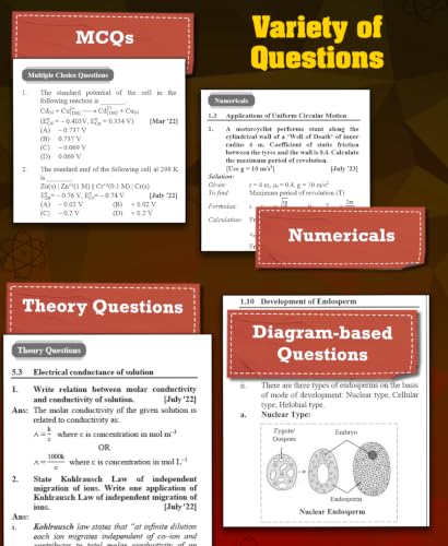 Std. 12 Science Board Question Bank with Solutions (2022–2026) | PCMB Chapter-Wise Board Questions | Maharashtra HSC Board Exam Preparation | Physics, Chemistry, Mathematics & Biology - Set of 4 Books