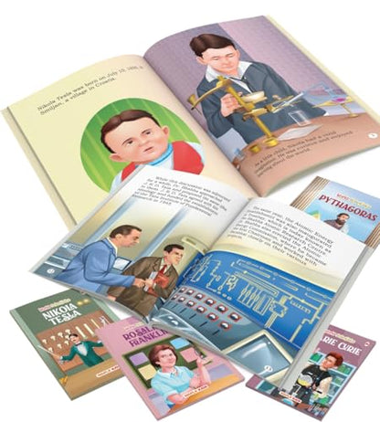 Story Books for Kids (Set of 15 Books) (Illustrated) - Scientists - Biographies for Children - Einstein, Newton, CV Raman, Homi Bhabha, Abdul Kalam, Pythagoras, Nikola Tesla, Carl Linnaeus, - Age 6+