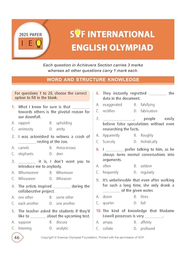 MTG International English Olympiad (IEO) Workbook Class 5 - Chapter-wise MCQs with Achievers Section - SOF Olympiad Books For 2026-27 Exam