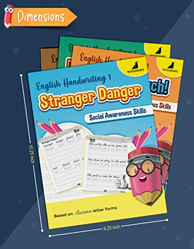 English Cursive Writing Books for 6 to 10 Year Kids | Handwriting Practice Pattern Writing Books | Story Theme Based Practice Activities For Children | Set of 4