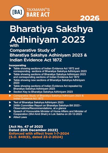 Taxmann's Bharatiya Criminal Laws – Bare Acts COMBO [BNS | BNSS | BSA] – Presenting the Complete | Updated Texts with Comparative Tools | Legislative Aids | Set of 3 Books