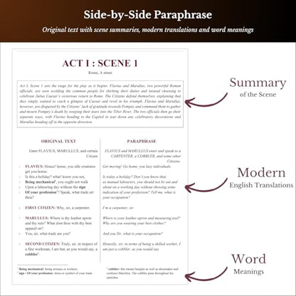 Almond Books ICSE Class 9 & 10 Julius Caesar (Text With Paraphrase) English Literature | Textbook, Paraphrase, MCQs