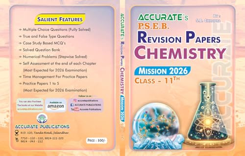 ACCURATE,S REVISION PAPER CHEMISTRY P.S.E.B MISSION 2026 CLASS 11TH