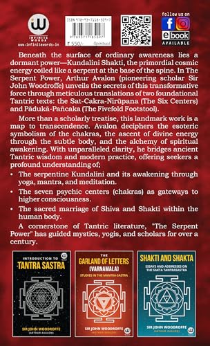 The Serpent Power | The Secrets Of Tantrik And Shaktik Yoga | Introduction To Tantra Sastra | The Garland of Letters | Studies in the Mantra-Sastra ... Bhairav Vigyan Prayog Prabhav Siddhi |