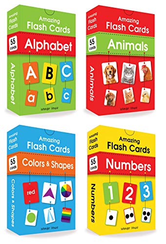 Amazing Flash Cards Set of 4 Boxes: Early Development of Preschool Toddler (220 Cards, Alphabet, Num book cover