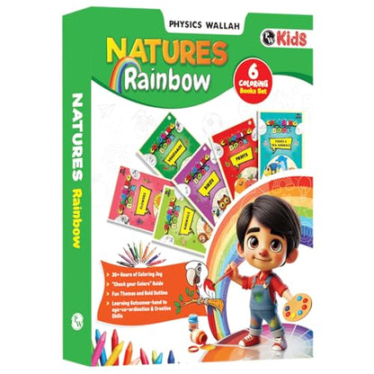 Copy Colour Book For Kids Set of 6 Books - Animals, Birds, Fishes & Sea Animals, Fruits, Vegetables, Cartoons | 2 to 6 Years Old | Ideal Birthday Gift Set for Growing Kids [Paperback] PW