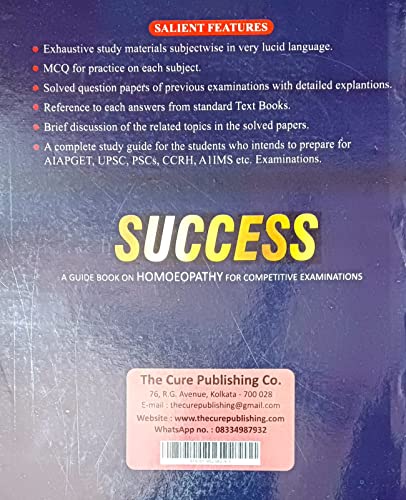 SUCCESS A GUIDEBOOK ON HOMOEOPATHY FOR COMPETITIVE EXAMINATIONS (VOL I)