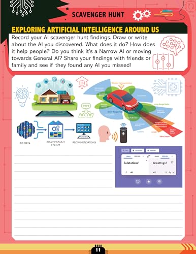 Artificial Intelligence Activity Book for Kids Age 7+ | My Journey into Artificial Intelligence | Fun & Educational Activities about AI, Computers, Machine Learning, Robots, and Voice Assistants