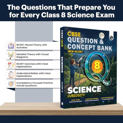 PW Concept & Question Bank Class 8 New NCERT Science (Curiosity) Book for 2026 Exams| NCERT Based Theory, Diagrams & Activities| NCERT Question Bank with Competency Based Practice Questions