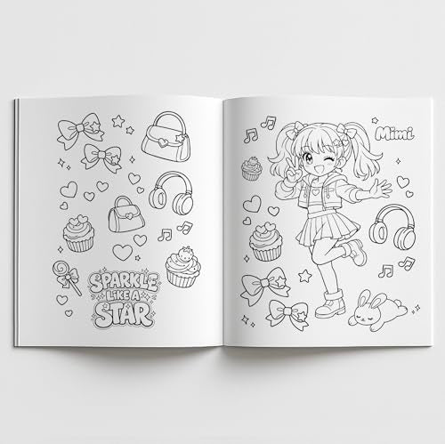 K-Pop Girls Club - Super Cute Coloring & Activity Book for Girls Ages 6-12 | Fashion, Dance, Music & Design Fun | Kawaii Anime Style Coloring Book | ... year old girl (My Super Cute Coloring Book)