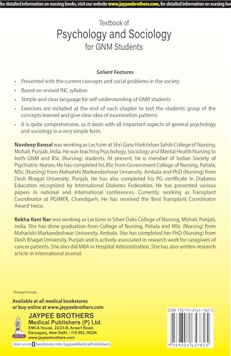 Textbook of Psychology & Sociology for GNM Students, 3/E | Covers Human Behavior, Personality, Learning, Intelligence, Family, Society, Community and Social Problems with Chapter-End Exercises