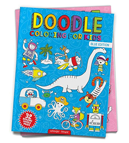 Doodle Coloring For Kids - Blue Edition