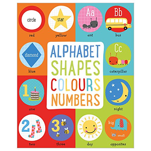 BOARD BOOK ALPHABET, SHAPES, COLOURS, NUMBERS book cover