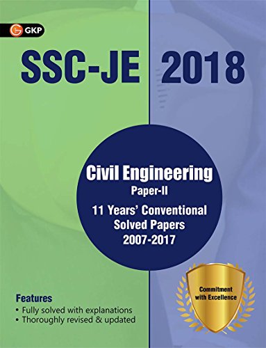 SSC JE 2018 Civil Engineering 11 Years Conventional Solved Papers (2007-2017) for Paper II book cover