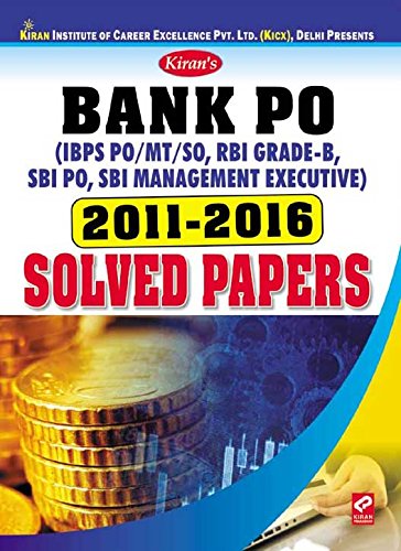 Kiran’s Bank PO 2011-2016 Solved Papers book cover