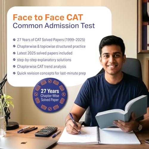 Arihant Face to Face CAT | 27 Years Chapterwise & Topicwise Solved Papers (1999–2025) | Latest CAT PYQs with Detailed Solutions, Trend Analysis & Quick Revision Concepts | English Medium