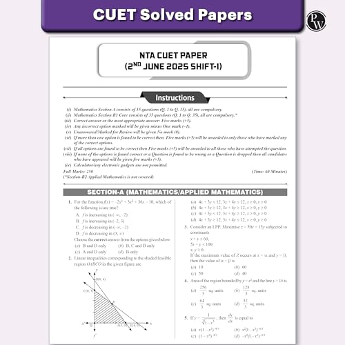 PW CUET UG Entrance Exam Books 2026 – Mathematics | Chapterwise & Topicwise MCQs Question Bank | Theory + Exercises | PYQ (2025–2022) | Mock Tests | Based on Latest NTA Pattern